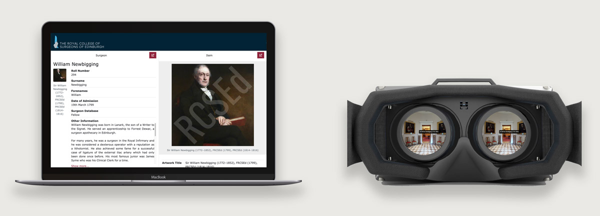 Royal College of Surgeons of Edinburgh - Website & VR Googles